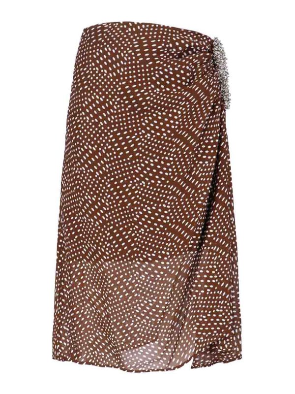 DRIES VAN NOTEN: ニーレングススカート＆ミディ丈 - 膝丈/ミディスカート - ブラウン