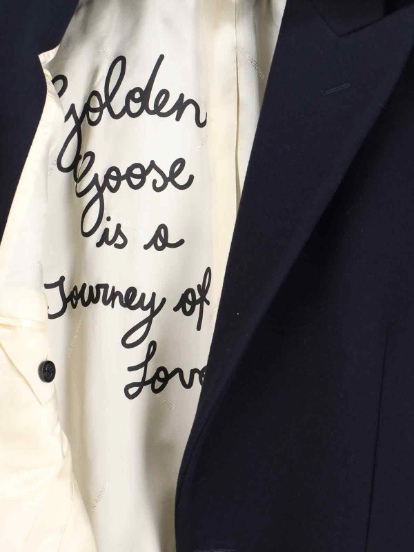 Manteau Au Genou - Bleu shop online: GOLDEN GOOSE