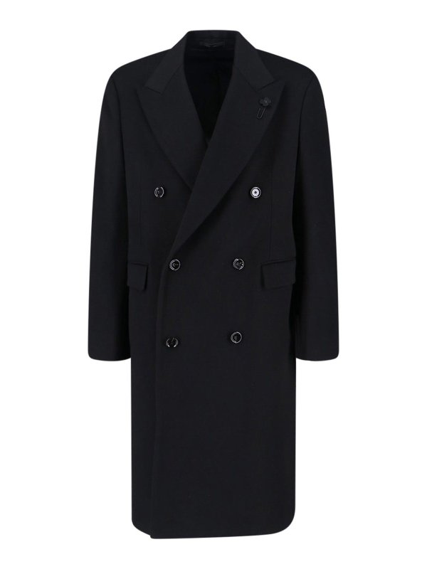 LARDINI: cappotti al ginocchio - Cappotto Doppiopetto In Lana Vergine