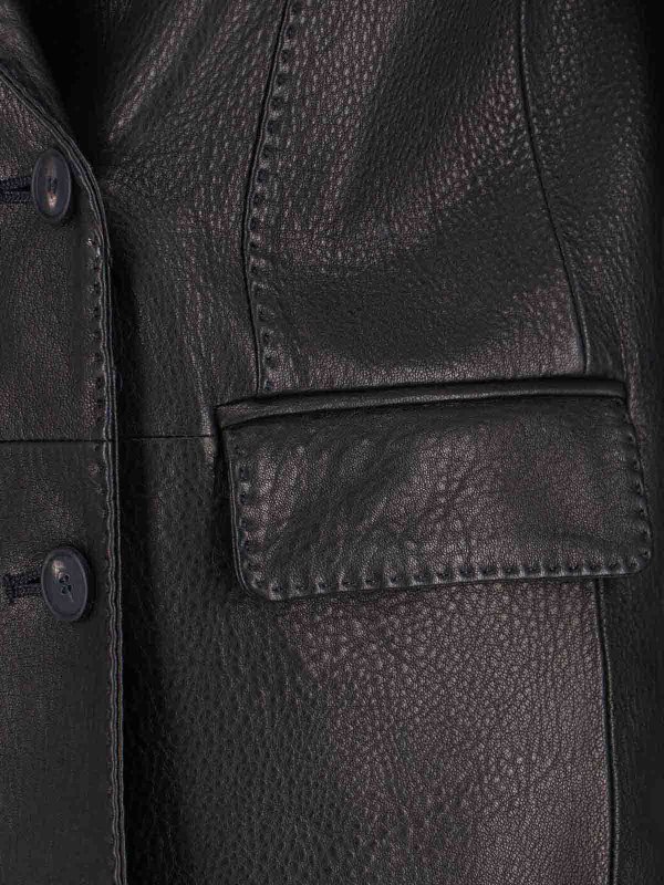 Double-breasted lambskin blazer shop online: TAGLIATORE