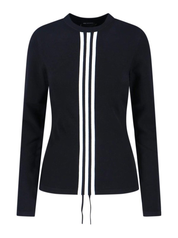 Y-3: Strickpullover mit Rundhalsausschnitt - Rundhalspullover - Schwarz