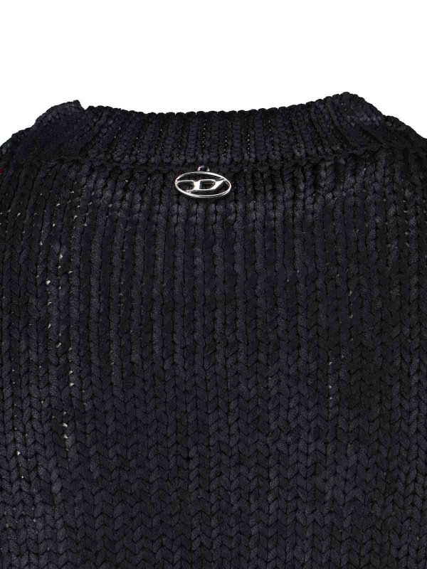 The Best Shops DIESEL: Strickpullover mit Rundhalsausschnitt - Rundhalspullover - Schwarz