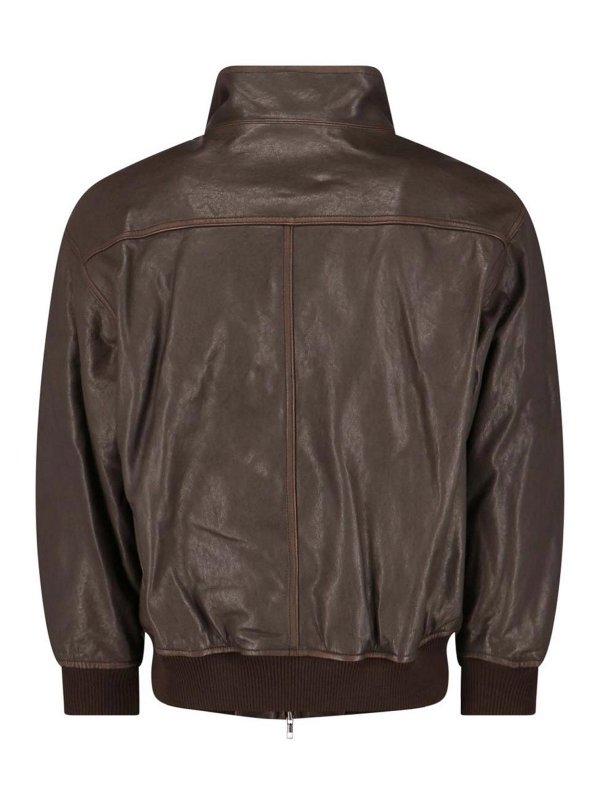 DUNST: Chaquetas de cuero online - Chaqueta De Cuero - Marrón