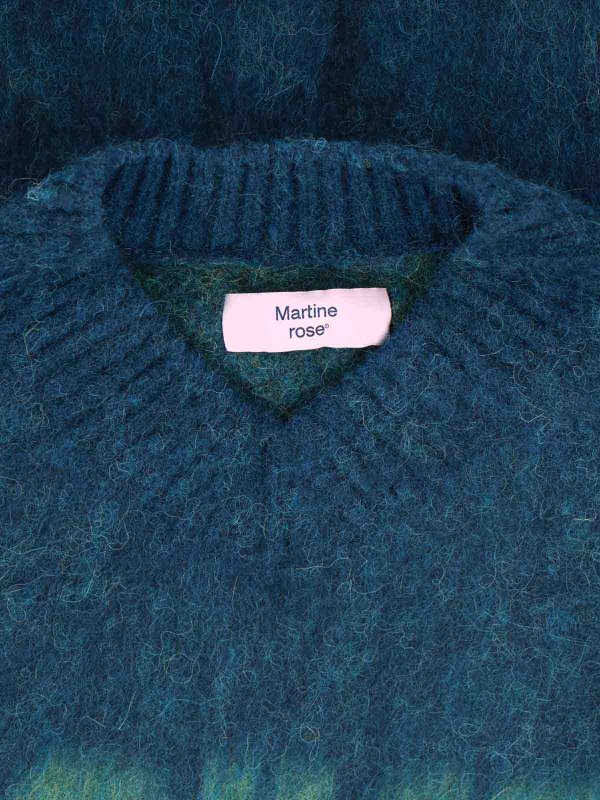 The Best Shops MARTINE ROSE: Strickpullover mit Rundhalsausschnitt - Rundhalspullover - Blau
