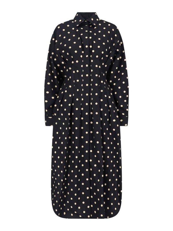 MOSCHINO: knee length dresses - Vestito  Chemisier A Pois
