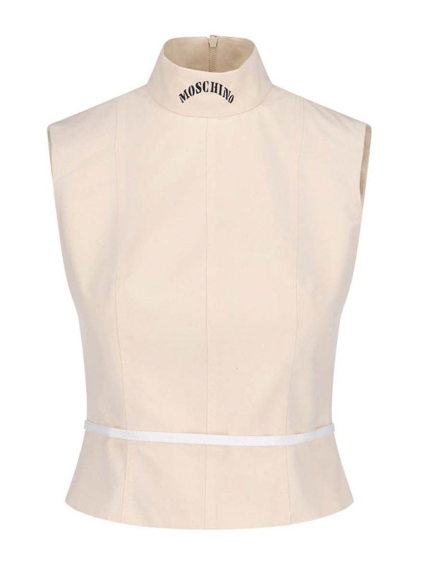 MOSCHINO: Top e canotte - Top In Garbadine Di Cotone