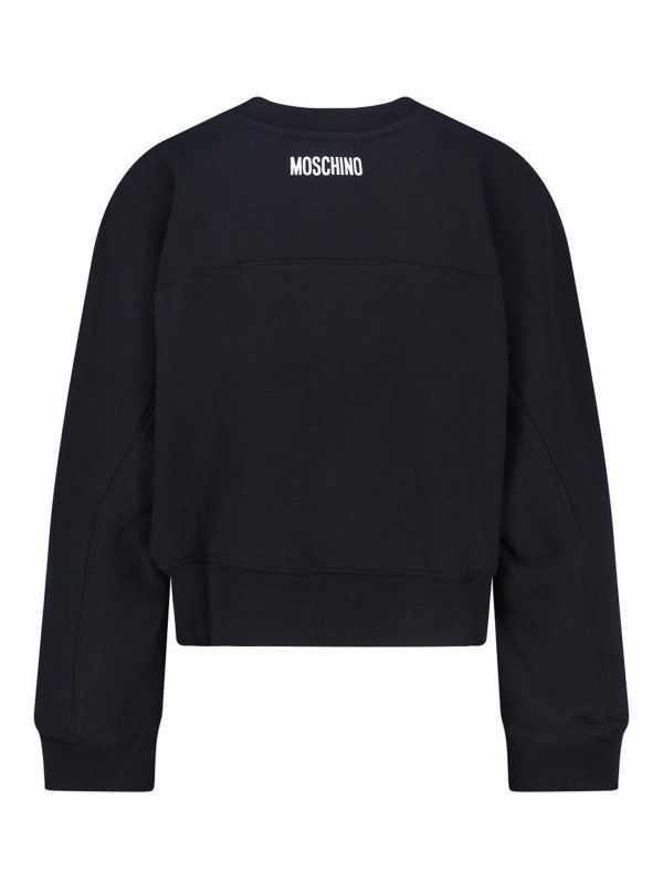 MOSCHINO: Strickpullover mit Rundhalsausschnitt online - Rundhalspullover - Schwarz