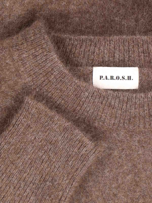 The Best Shops P.A.R.O.S.H.: Strickpullover mit Rundhalsausschnitt - Rundhalspullover - Braun