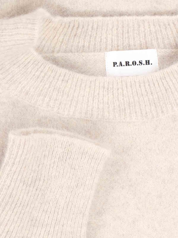 The Best Shops P.A.R.O.S.H.: Strickpullover mit Rundhalsausschnitt - Rundhalspullover - Weiß