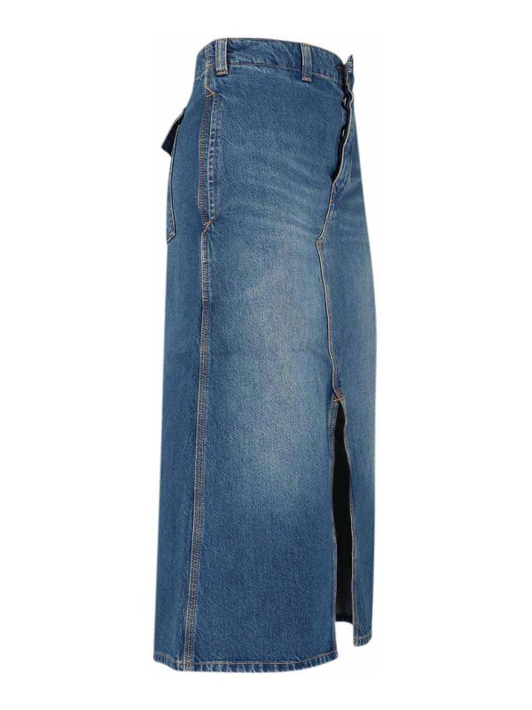 The Best Shops VICTORIA BECKHAM: Knee length skirts & Midi - Gonna Midi In Denim