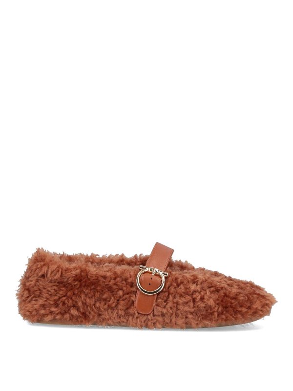 FERRAGAMO: ballerine - Ballerina In Shearling