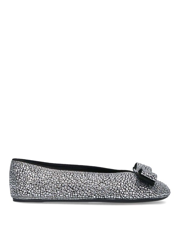 FERRAGAMO: flat shoes - Ballerinas with Rhinestones