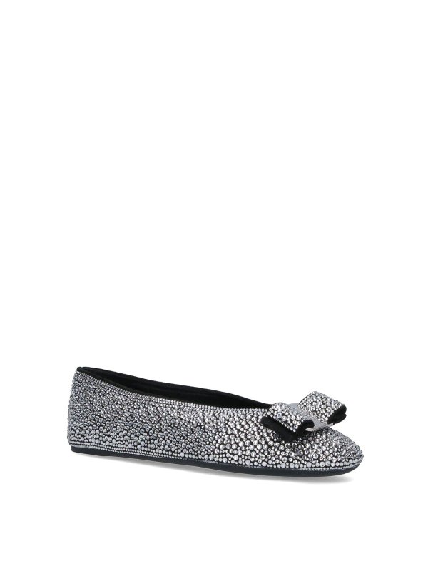FERRAGAMO: flat shoes online - Ballerinas with Rhinestones