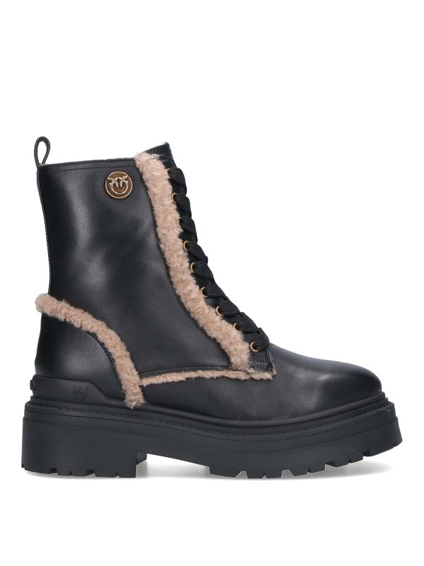 Pinko: ankle boots - Leather Ankle Boots