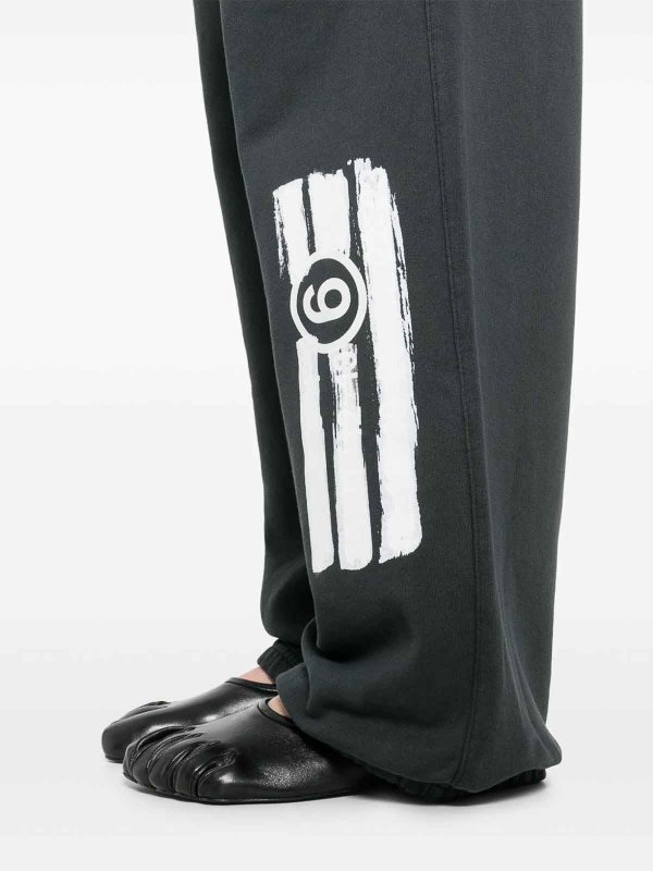 The Best Shops MM6 MAISON MARGIELA: pantaloni sport - Pantaloni della tuta in cotone con logo