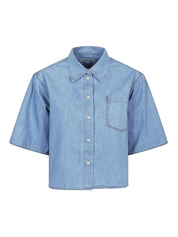 SOSUE: blouses - Denim Cotton Shirt
