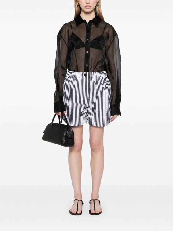 The Best Shops SPORTMAX: Trousers Shorts - Striped Cotton Shorts