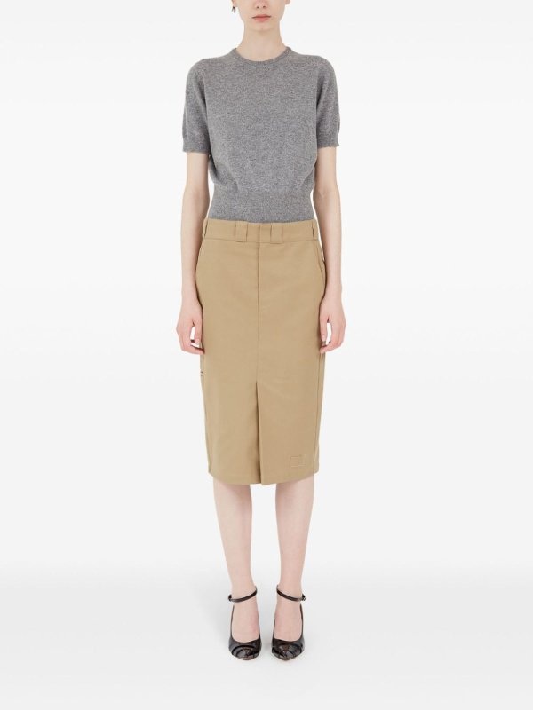 Maison Margiela: Knee length skirts & Midi online - Cotton Blend Midi Skirt