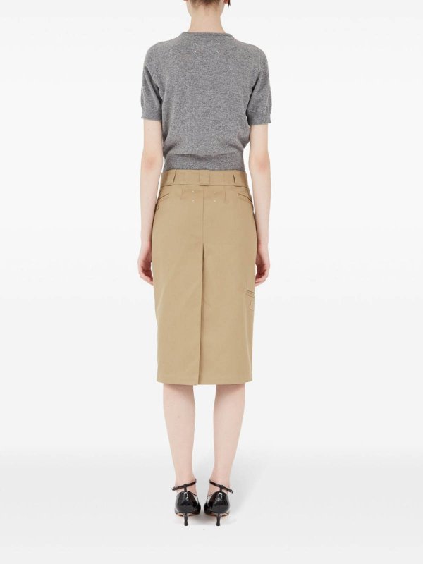 The Best Shops Maison Margiela: Knee length skirts & Midi - Cotton Blend Midi Skirt