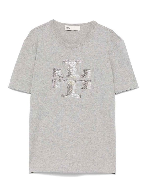 TORY BURCH: Camisetas - Camiseta - Gris