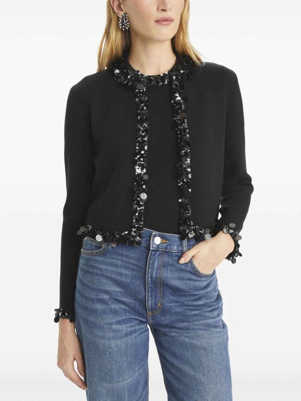 Sequined Wool Caridgan shop online: TORY BURCH