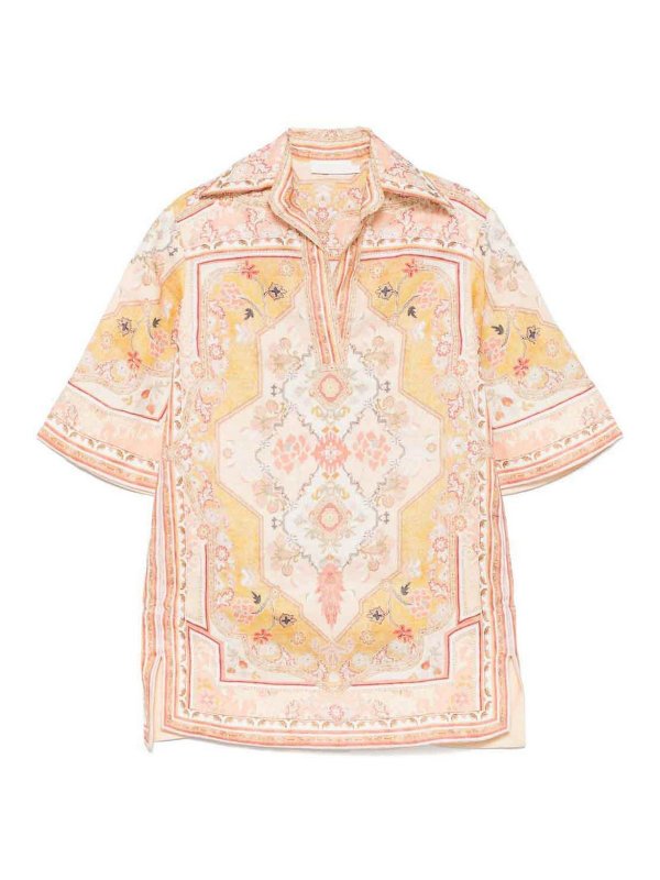 ZIMMERMANN: tunics - Wylie Printed Linen Tunic