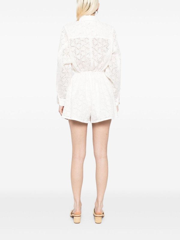 ZIMMERMANN: jumpsuits online - Crush Linen Playsuit