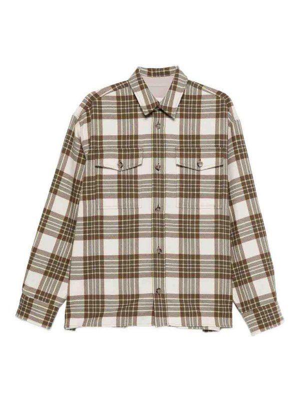 AMI PARIS: giacche casual - Overshirt a quadri in lana