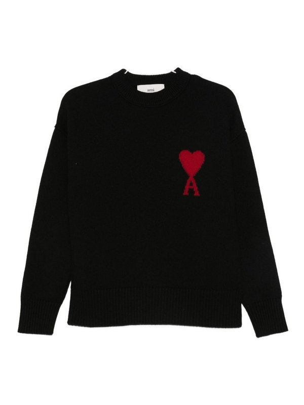 AMI PARIS: cardigan - Cardigan in lana Ami De Coeur