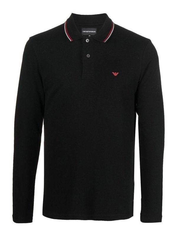 EMPORIO ARMANI: polo shirts - Logo Cotton Polo Shirt