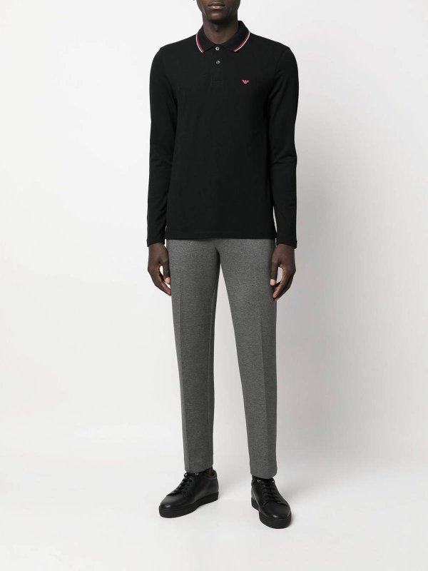 EMPORIO ARMANI: polo shirts online - Logo Cotton Polo Shirt