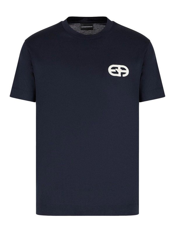 EMPORIO ARMANI: Tシャツ - Tシャツ - ブルー