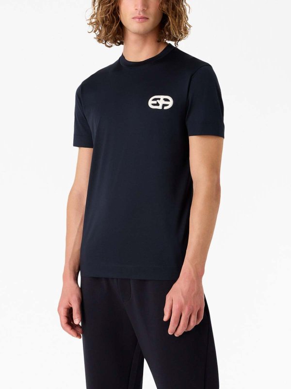 Tシャツ - ブルー shop online: EMPORIO ARMANI