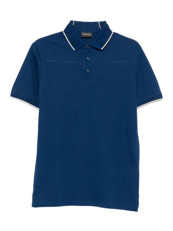 EMPORIO ARMANI: polo shirts - Logo Cotton Polo Shirt