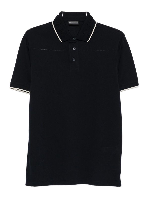 EMPORIO ARMANI: polo shirts - Logo Cotton Polo Shirt