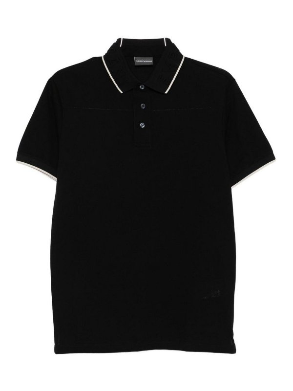 EMPORIO ARMANI: polo shirts - Logo Cotton Polo Shirt