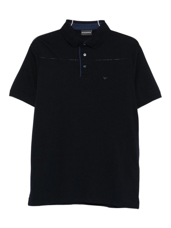 EMPORIO ARMANI: polo shirts - Logo Cotton Polo Shirt