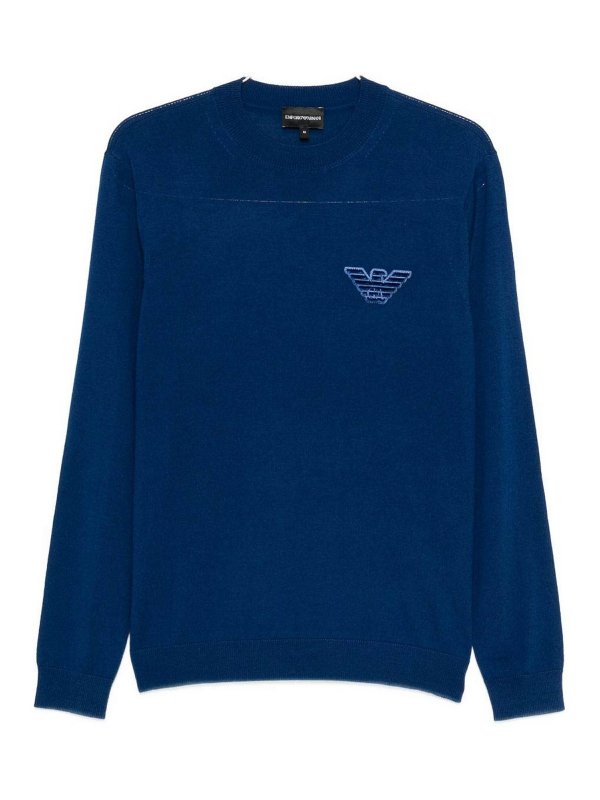 EMPORIO ARMANI: クルーネック - クルーネック - ブルー