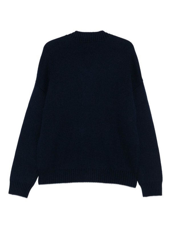 The Best Shops EMPORIO ARMANI: Strickpullover mit V-Ausschnitt - V-Pullover - Blau