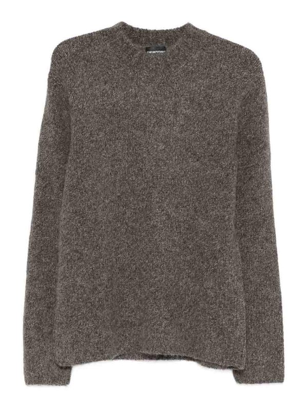 EMPORIO ARMANI: Suéteres con cuello pico - Suéter Cuello Redondo - Gris