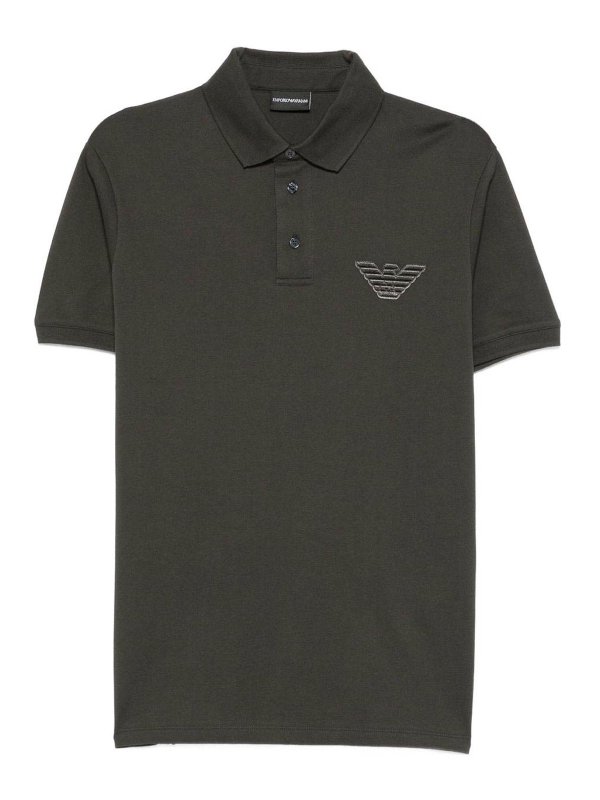 EMPORIO ARMANI: polo shirts - Logo Cotton Polo Shirt