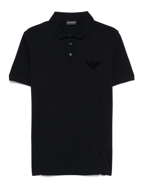 EMPORIO ARMANI: polo shirts - Logo Cotton Polo Shirt