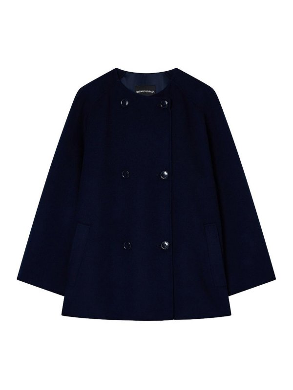 EMPORIO ARMANI: Abrigos semilargos - Abrigo Midi - Azul