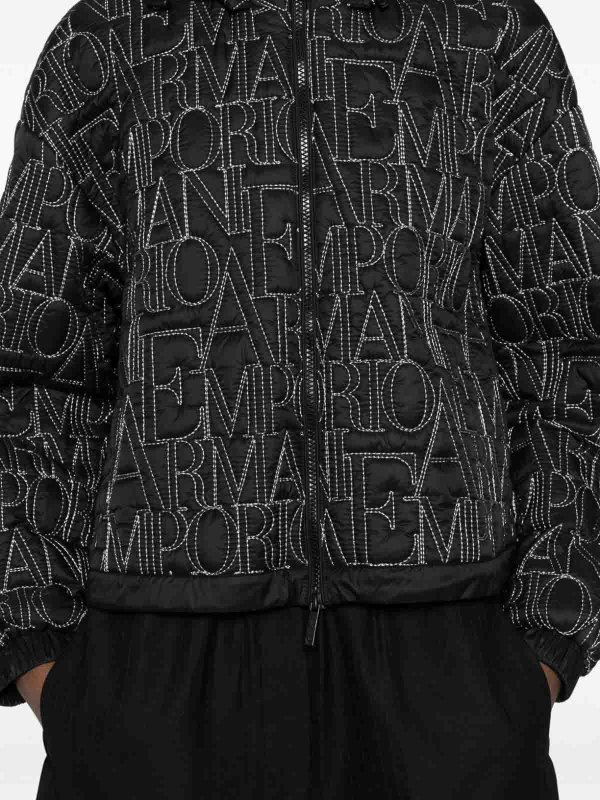 The Best Shops EMPORIO ARMANI: giacche imbottite - Giubbotto in nylon con logo all-over