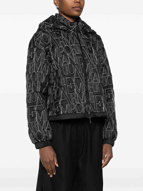 Giubbotto in nylon con logo all-over shop online: EMPORIO ARMANI