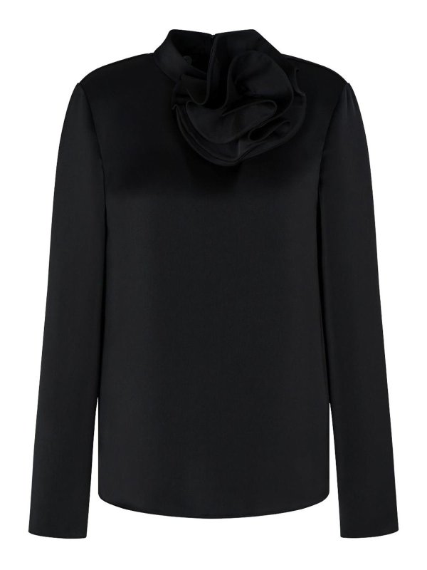 EMPORIO ARMANI: crew necks - Ruffled Neckline Sweater