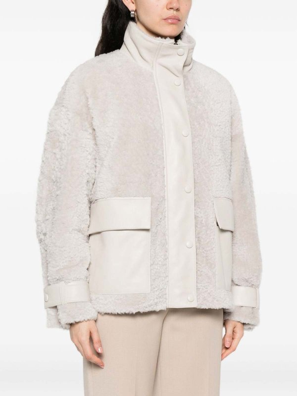 EMPORIO ARMANI: Chaquetas de cuero online - Chaqueta De Cuero - Blanco
