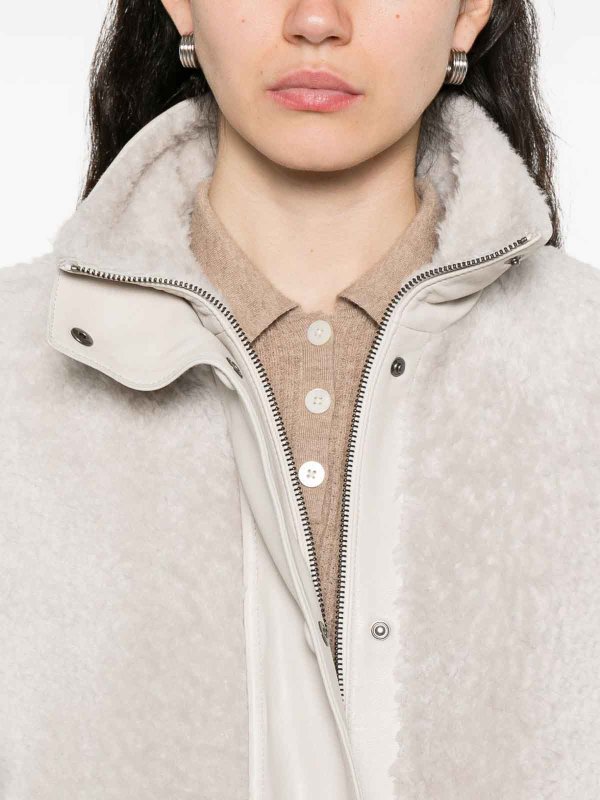 Chaqueta De Cuero - Blanco shop online: EMPORIO ARMANI