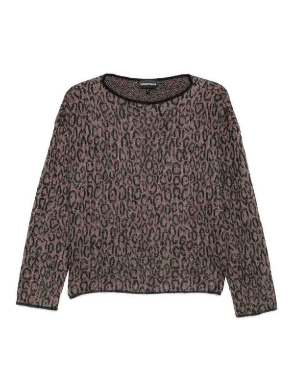 EMPORIO ARMANI: Strickpullover mit Rundhalsausschnitt - Rundhalspullover - Schwarz