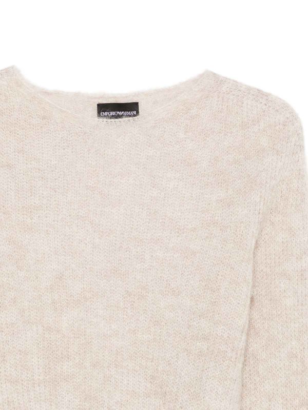 The Best Shops EMPORIO ARMANI: Suéteres con cuello pico - Suéter Cuello Redondo - Beis